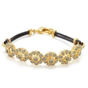 Azaara | Bracelet | Crystal Flower Leather Bracelet